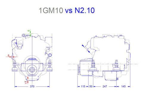 Yanmar 1GM10 engine vs NANNI N2.10 engine