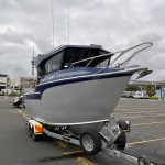 Trailer boat 'Culprit' in car park