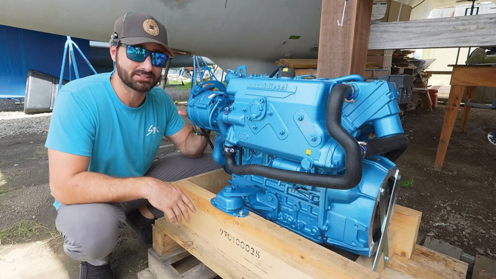 Raf from Spear It Animal with their new NANNI marine diesel engine
